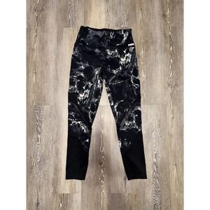 PINK Victoria's Secret Ultimate Black Marble‎ Print Athletic Leggings Women's S